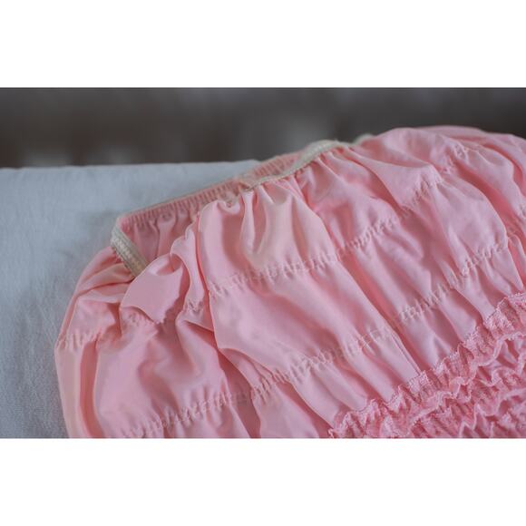 Vintage Pink Ruffle Pettipants Bloomers Lace Boudoir Lingerie Burlesque Pinup, M - Picture 3 of 13